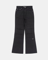 D-リングインシジョンピンタックコットンブーツカットパンツ