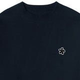 [UNISEX]Black odd flower embroidery sweatshirt