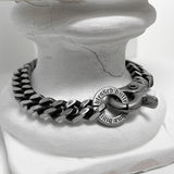 ブラック リンク チェーン ライン ブレスレット / [BLESSEDBULLET]black line chain bracelet_11mm/8mm/6mm
