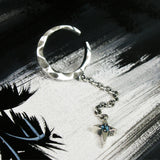 クレセントライトD201シルバーイヤリング / Crescent light-D201 Blue Topaz silver earring (4595535118454)