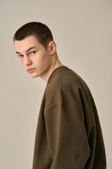 LETTERING LOGO BASIC SWEATSHIRT - KHAKI