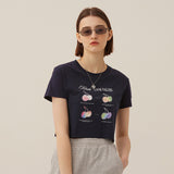チェリーブラー半袖Tシャツ／CHERRY BLUR SHORT SLEEVE T-SHIRT [NAVY]
