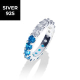 [S925]ハーフテニスリング/[S925] Blue Half Tennis Rilng (silver)