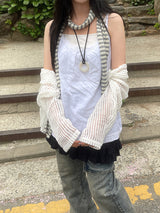 レイヤードリネンキャミソール / Layered linen sleeveless