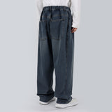 バルーンバンディングワイドジーンズ/Balloon banding wide jeans