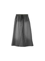 BASIC DAMAGE WASHING DENIM SWEATSKIRT (BLACK)