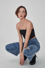レタリングプリンテッドデニムパンツ / ACTRESS YANG HYE-JI WORN LETTERING PRINTED DENIM PANTS[6050]