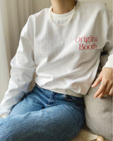 original logo sweat shirt. white