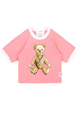 "ロックテディ" リンガーT / "Rock teddy" ringer T-shirt (2624802553974)