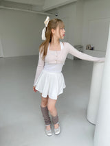ピュアクロップドカーディガンホルターノースリーブセット / Pure cropped cardigan halter sleeveless set