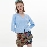 ジャカードスカート / Jacquard Skirt [Blue_Bear+Flower]