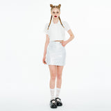 グリッターコーティングスカート / Glitter Coating Skirt [Silver]