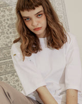 YELLOW TAP OVERSIZED T-SHIRT WHITE (6691421290614)