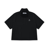 モノチェリーウーブンハーフプルオーバー／MONO CHERRY WOVEN HALF PULLOVER [BLACK]