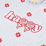 Red flower pattern Sweat-shirt [Light grey] (6535252312182)