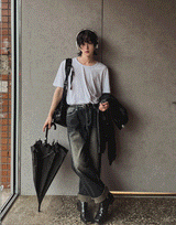 フォワードワイドデニムパンツ