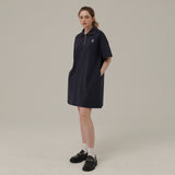 スモールロゴハーフジップアップミニドレス / SMALL LOGO HALF ZIPUP MINI DRESS_NAVY