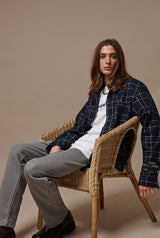 Loose-fit check shirts - Bluegreen (4622121042038)