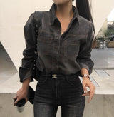 [BELLIDE MADE]  vintage cropped denim shirt