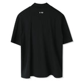 RIB MOCK NECK HALF T-SHIRT BLACK (6566873038966)