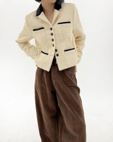 ウールツイードポイントジャケット / Wool Tweed Point Jacket (2color)