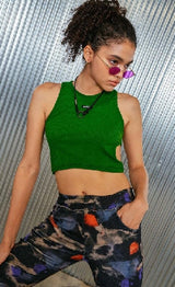 サイドホールスリーブレス/side hole sleeveless_green