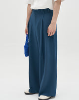 Pleated Wide Leg Long Slacks(3 color) (6596180639862)