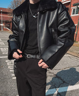 プロジェクトランレザームートンジャケット/[自主製作] Project ran leather mustang (1 color)