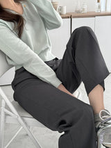 Belt Pintuck Wide Long Slacks (3 colors)