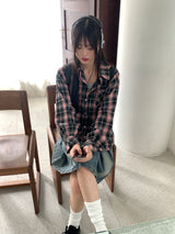 Deva Vintage Check Brushed Outer Long Sleeve Shirt
