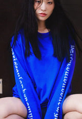 "psln" 長袖Tシャツ ブルー/ "psln" long sleeve tee blue (4437306835062)