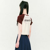 ロゴラグランクロップド半袖Tシャツ