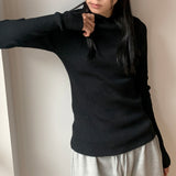 Conet ribbed slim fit inner long sleeve hoodie sweatshirt