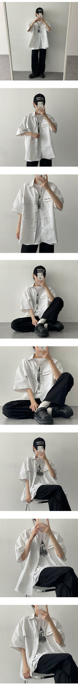 ポケットスナップショートスリーブシャツジャケット / Latu Pocket Snap Short-Sleeved Shirt Jacket