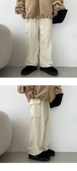 [Fleece] Winds cargo wide banding sweat pants