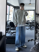 르위 워싱 와이드 데님 팬츠