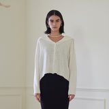 セーラーカラーカーディガン/SAILOR COALLAR CARDIGAN (WHITE)