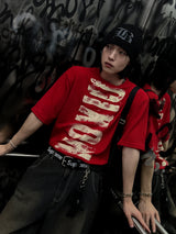 デアクションペイントハーフニット Tシャツ(3 color)