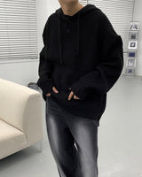 オーバーサイズフィットフードウォーマーニット/Oversized fit hooded warmer knitwear (2 colors)