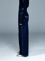 オーバーロックプリーツワイドデニム / OVERLOCK PLEATS WIDE DENIM
