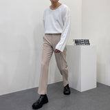 レッグ アップ サイド スリット スラックス / UN702 Leg Up side slit slacks (2 colors)