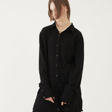 OVERSIZED PLEATS SHIRTS (BLACK) (6579703349366)