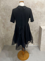 [SALE] Short sleeve collar lace puff dress