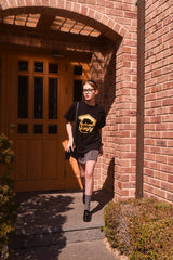 インフィニティーカレッジライフクルーネックブラックユニセックスTシャツ / Infinite college life crew neck black Unisex T-shirt