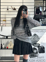 ボカシウェーブルーズニット/Bokashi weave loose knit
