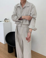 ツータック ベルト ジャンプスーツ / RO Two-Tuck Belted Jumpsuit (4 colors)