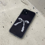 RIBBON KNIT HARD JELL CASE _BLACK