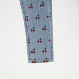 ストレートフィットチェリー刺繍デニムパンツ/ STRAIGHT FIT CHERRY EMBROIDERY DENIM PANTS [6851]