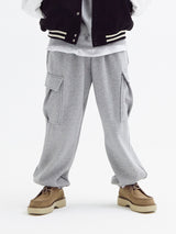 Balloon over cargo fleece jogger pants Melange Gray