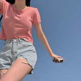 デイリーラベルセミクロップショートスリーブTシャツ